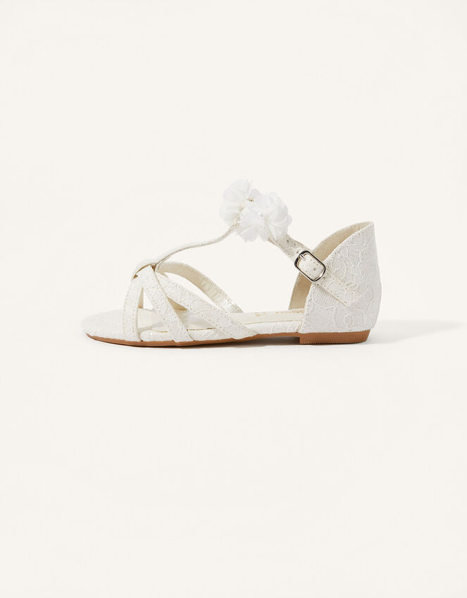Corsage Sandals, Ivory (IVORY), large