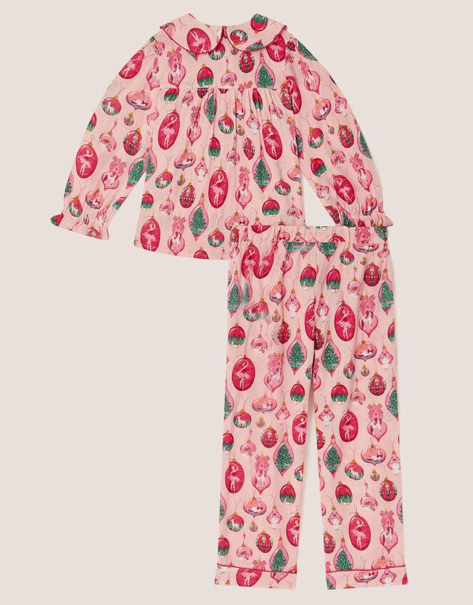 Christmas Bauble Print Long Pyjamas Set, Pink (PINK), large
