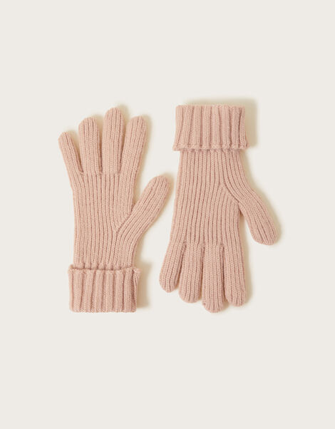 Plain Knit Gloves, Camel (BEIGE), large