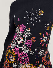 Eve Embroidered Dress, Black (BLACK), large