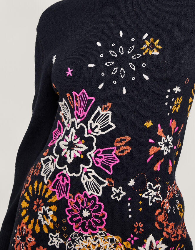 Eve Embroidered Dress, Black (BLACK), large