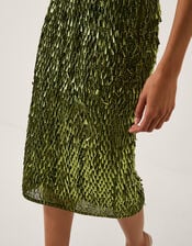 Serenity Sequin Midi Skirt, Green (OLIVE), large