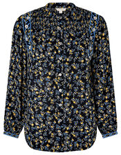 Ditsy Floral Top in LENZING™ ECOVERO™, Blue (NAVY), large