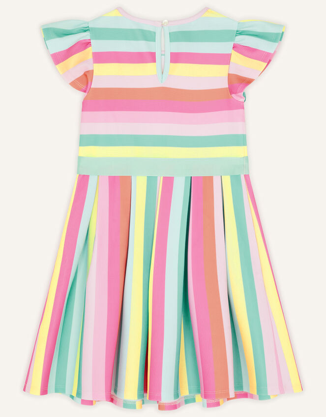 Ponte Bright Stripe Dress, Multi (MULTI), large