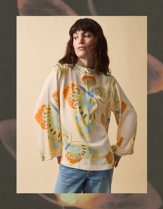 Clemence Aurelie Butterfly Top, Ivory (IVORY), large