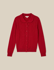 Carey Cable Knit Cardigan, Red (RED), large