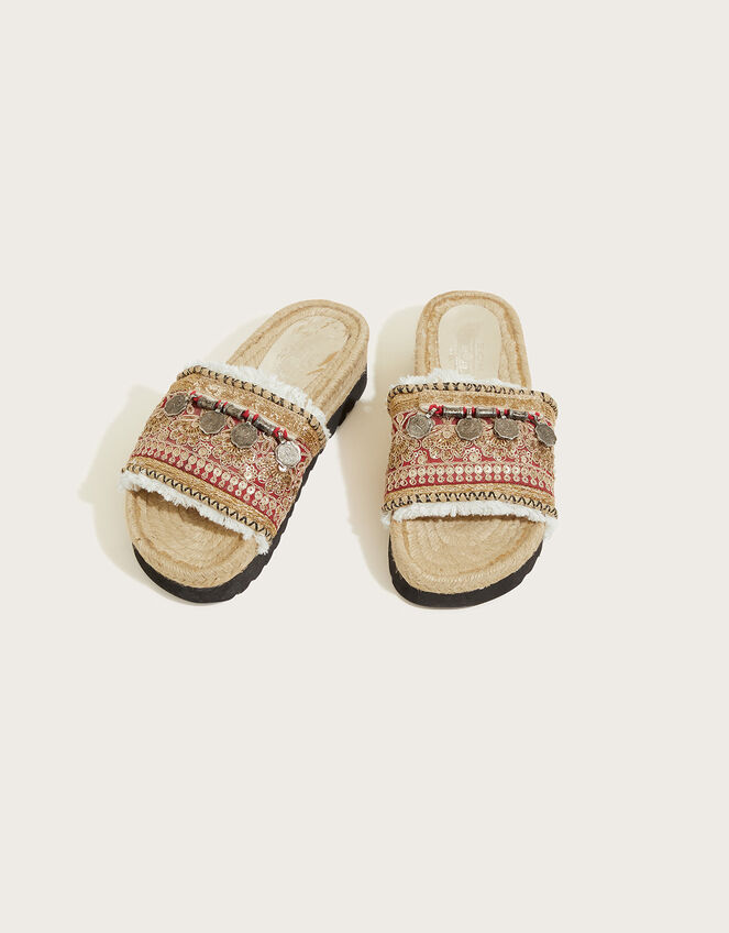 Emonk Ibiza Women's Boho Slides, Multi (MULTI), large