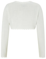 Niamh Sparkle Knit Cardigan with Crystal Button, Ivory (IVORY), large