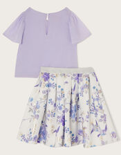 Kim Foil Print Scuba Skirt and Top Set, Multi (MULTI), large