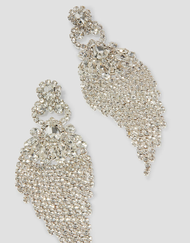 Crystal Diamante Fringe Drop Earrings, , large