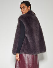 Della Faux Fur Gilet, Brown (CHOCOLATE), large
