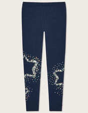 Sequin Star Leggings, Blue (NAVY), large