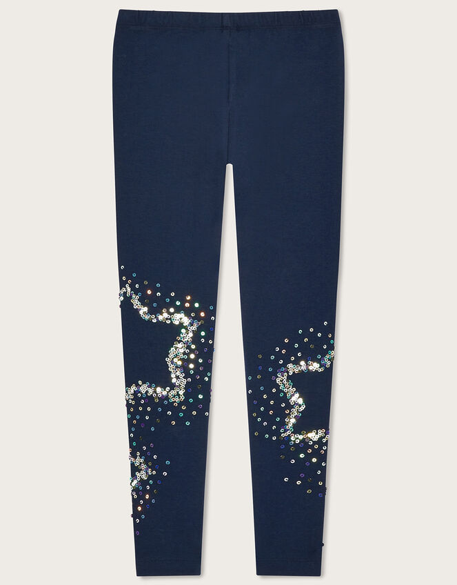 Sequin Star Leggings, Blue (NAVY), large