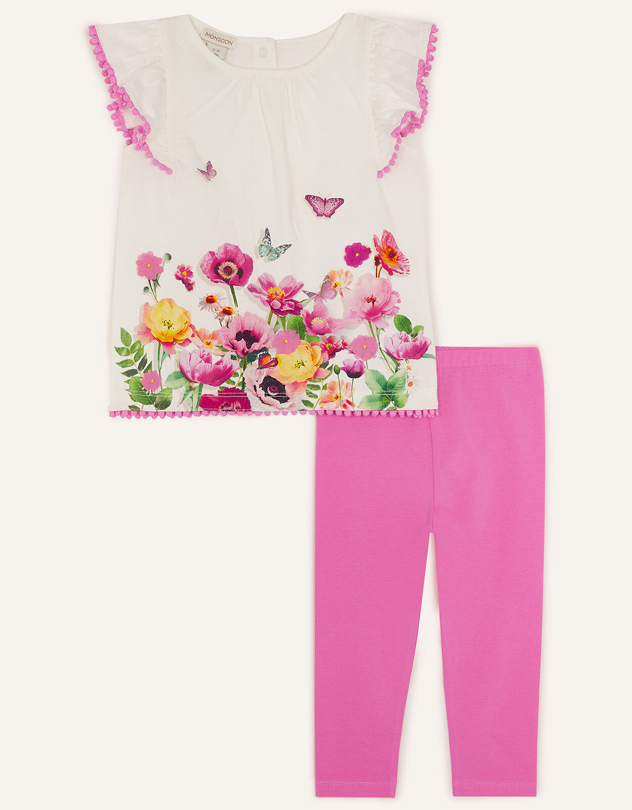 Minoti Filles Outfit Set Top et legging rose 100% Coton Doux 0-12 mois 