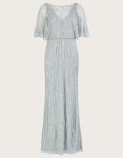 Elizabeth Embellished Maxi Dress in Recycled Polyester, Green (GREEN), large