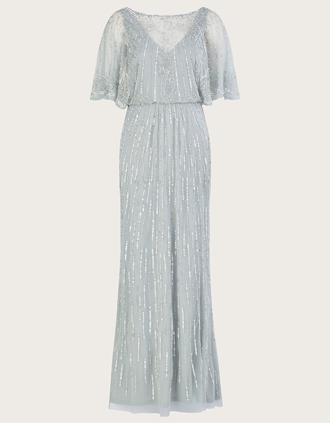Elizabeth Embellished Maxi Dress in Recycled Polyester, Green (GREEN), large