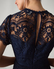 Monica Lace Midi Bridesmaid Dress, Blue (NAVY), large