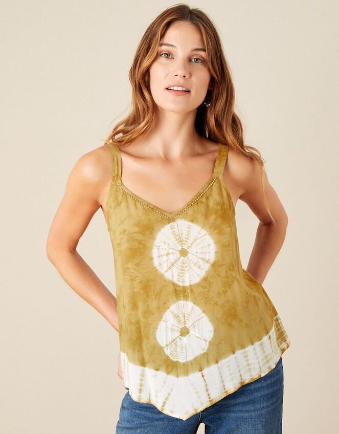 Tie Dye Cami in LENZING™ ECOVERO™ , Yellow (OCHRE), large