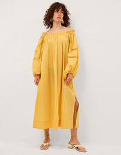 Lola Off-The-Shoulder Cotton Midi Dress, Yellow (YELLOW), large