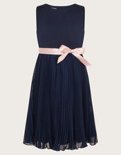 Sally Scuba Pleated Dress, Blue (NAVY), large