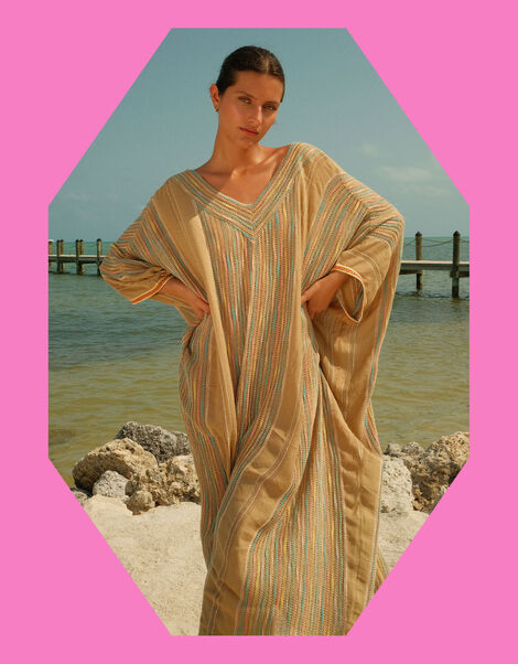 Pitusa Kalista Embroidered Beach Kaftan, , large