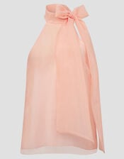 Vera Sleeveless Organza Pussybow Top, Pink (PINK), large