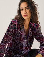 Milena Devoré Ruffle Blouse, Purple (PURPLE), large