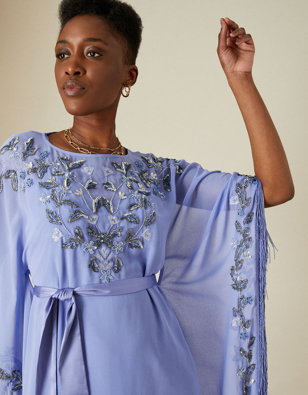 Monsoon fringe dress top