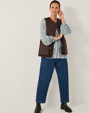 Teri Borg Duffle Vest, Brown (CHOCOLATE), large