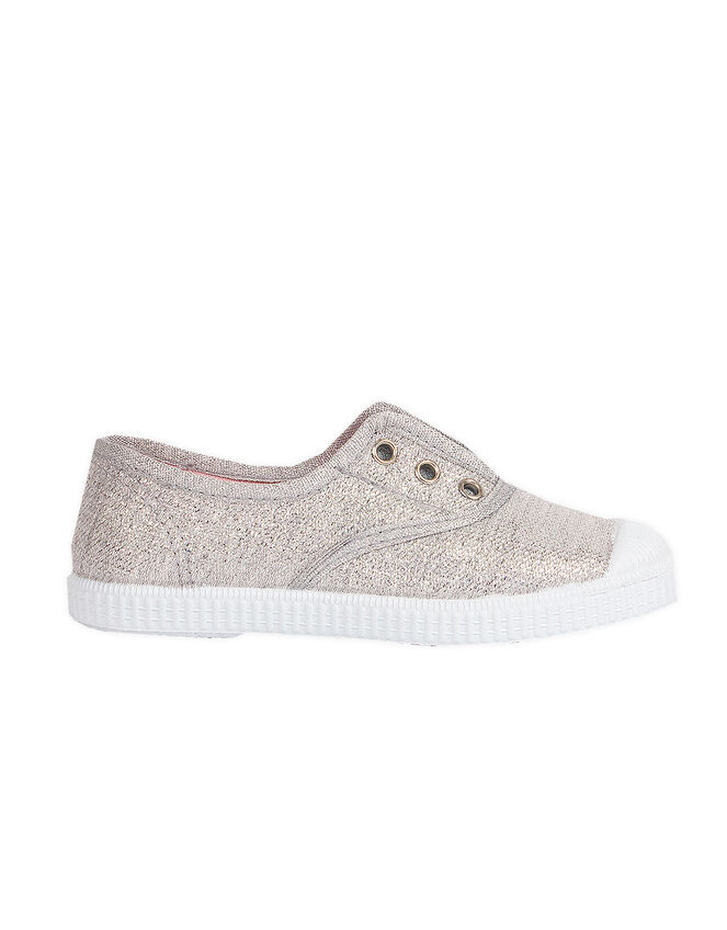 Hampton Canvas Plum Plimsolls , Silver (SILVER), large