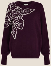 New Visual Cornelli Jumper, Red (BERRY), large