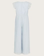 Penelope Pleated Sparkle Jumpsuit, Blue (BLUE), large