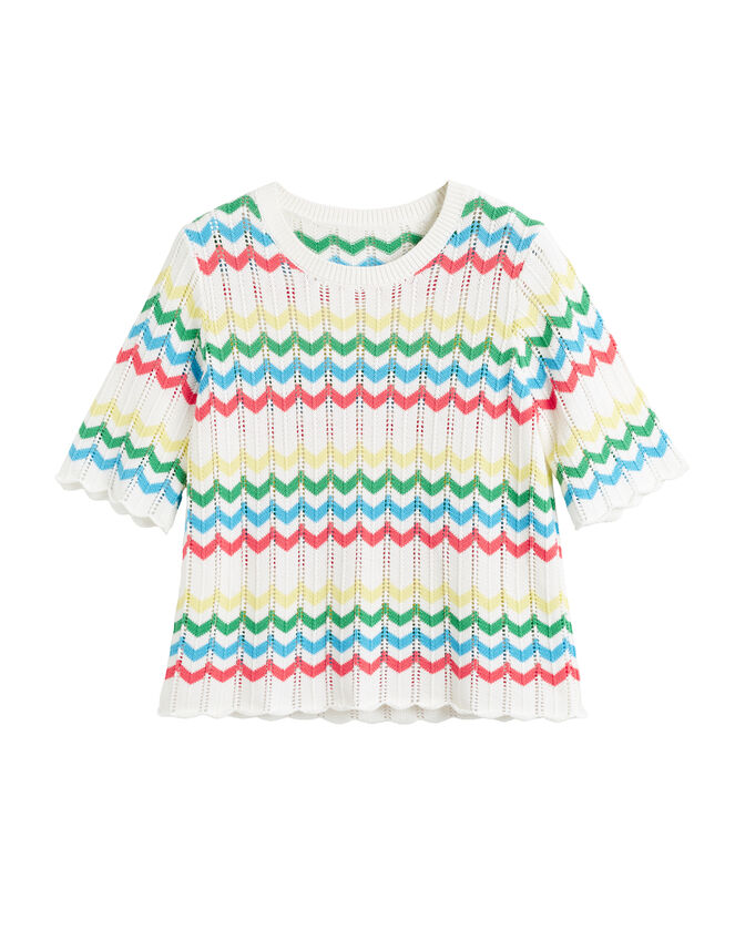 Chinti & Parker Chevron Stitch T-Shirt , Multi (MULTI), large