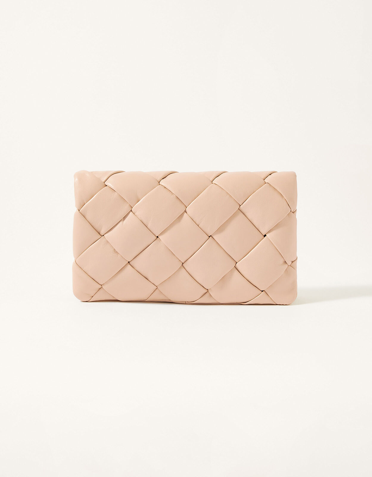 Quilted leather shop clutch bag