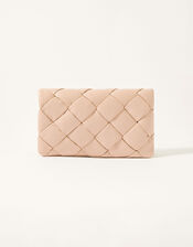Quilted Occasion Leather Clutch Bag, Nude (NUDE), large