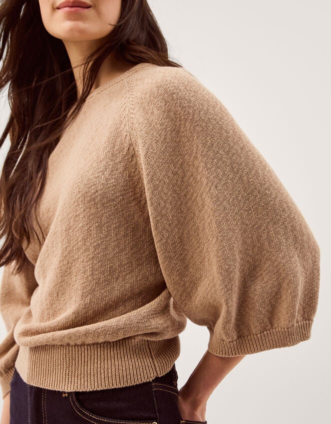 Codie &frac34; Sleeve Sweater, TOFFEE, large