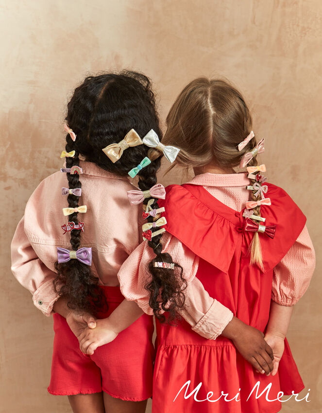 Meri Meri 10-Pack Velvet Bow Hair Clips, , large