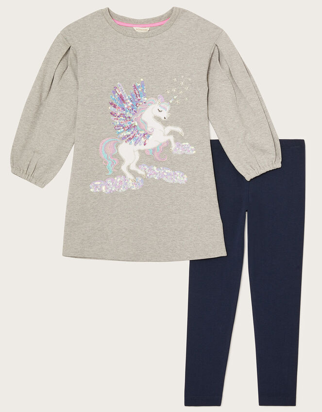 Unicorn Sweat Legging Set, Grey (GREY), large