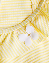 Baby Seersucker Ruffle Swimsuit, Yellow (YELLOW), large