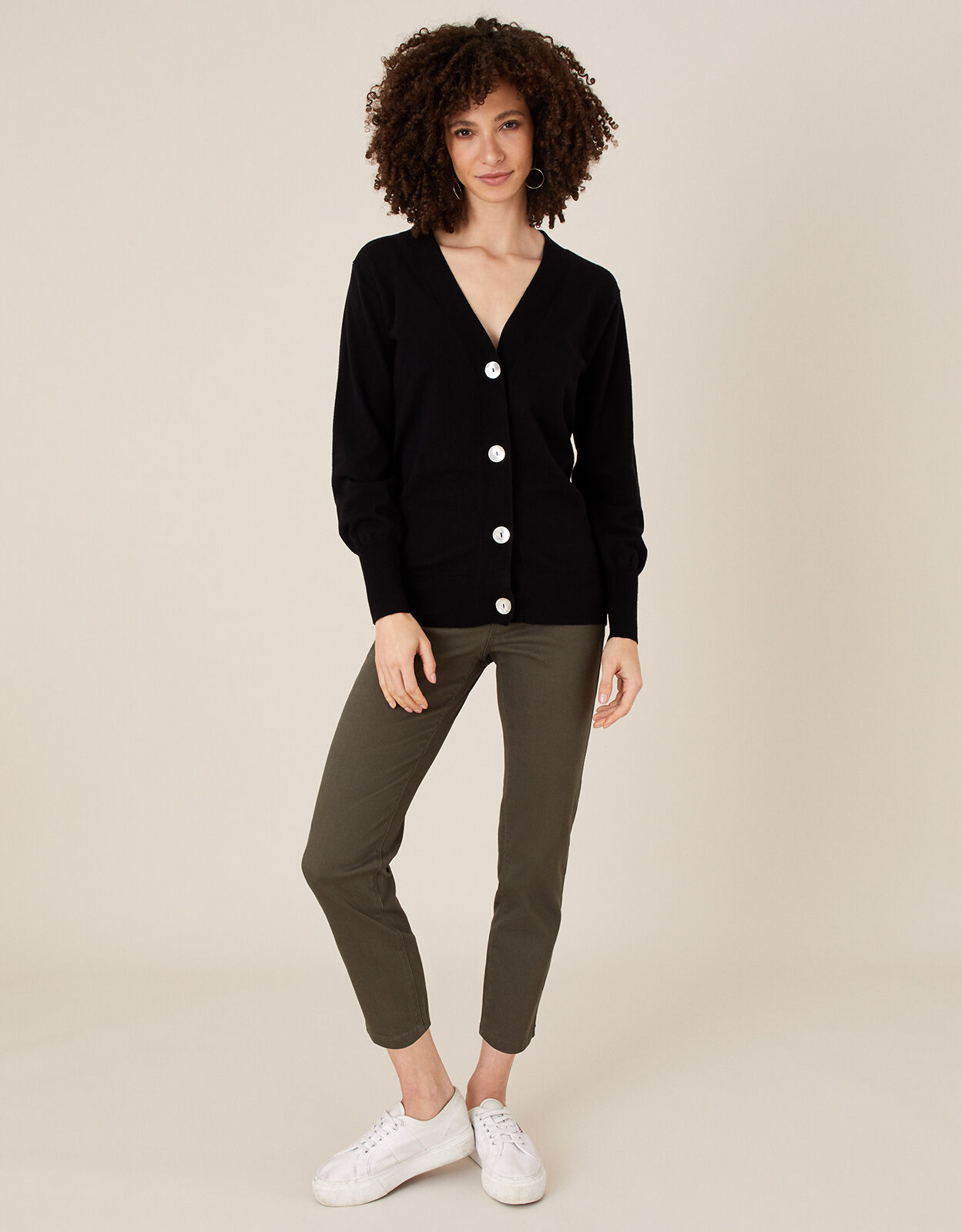 Green ankle grazer trousers Clearance