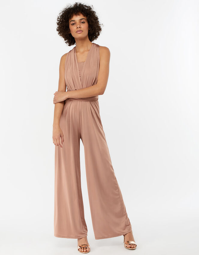 Taylor Twist Me Tie Me Bridesmaid Jumpsuit, Pink (PINK), large