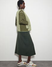 Lulu Quilted Two-Tone Jacket, Green (KHAKI), large