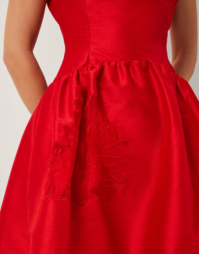 Frida Cutwork Midi Dress, Red (RED), large