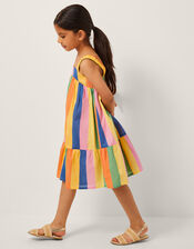 Rainbow Stripe Tier Dress, Multi (MULTI), large
