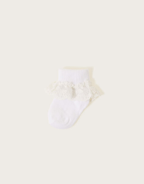 Baby Flower Lace Socks White, White (WHITE), large