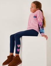 Sequin Heart Velour Hoodie & Leggings Set, Pink (PINK), large