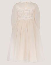 Paige Lace Party Dress, White (WARM IVORY), large