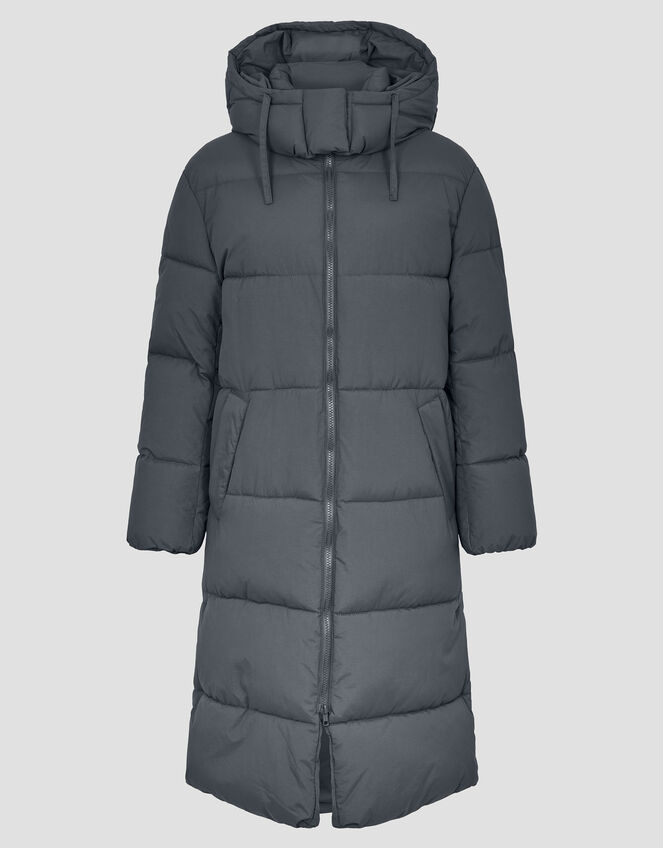 Lissy Long Hooded Puffer Coat, Grey (CHARCOAL), large