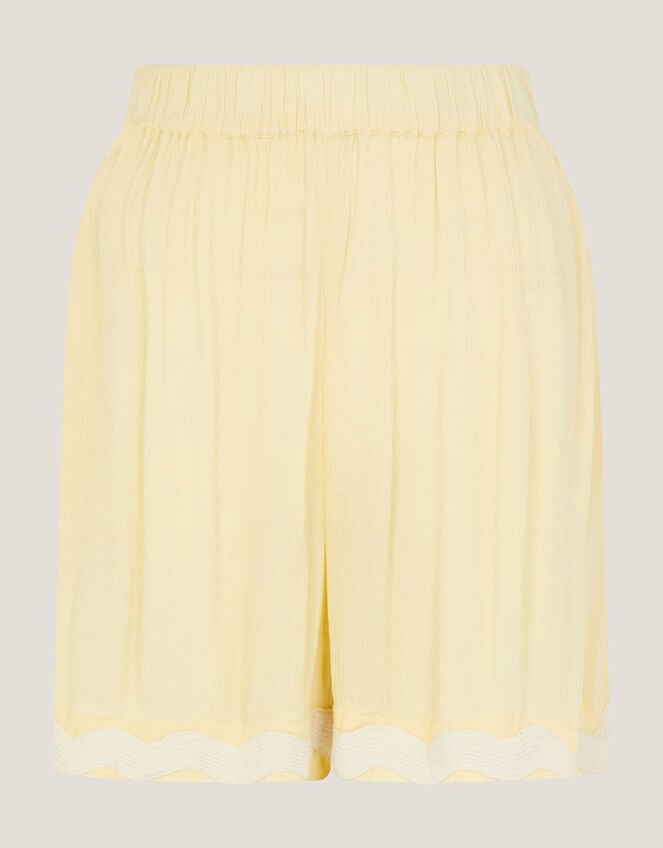 Sienna Ricrac Crinkle Shorts, Yellow (YELLOW), large