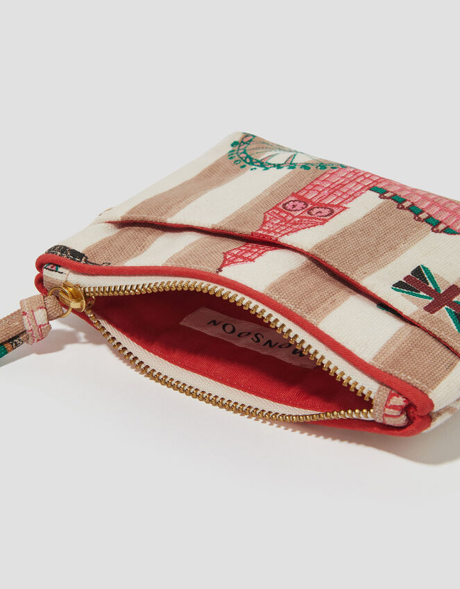 Stripe London Print Card Holder Purse, , large